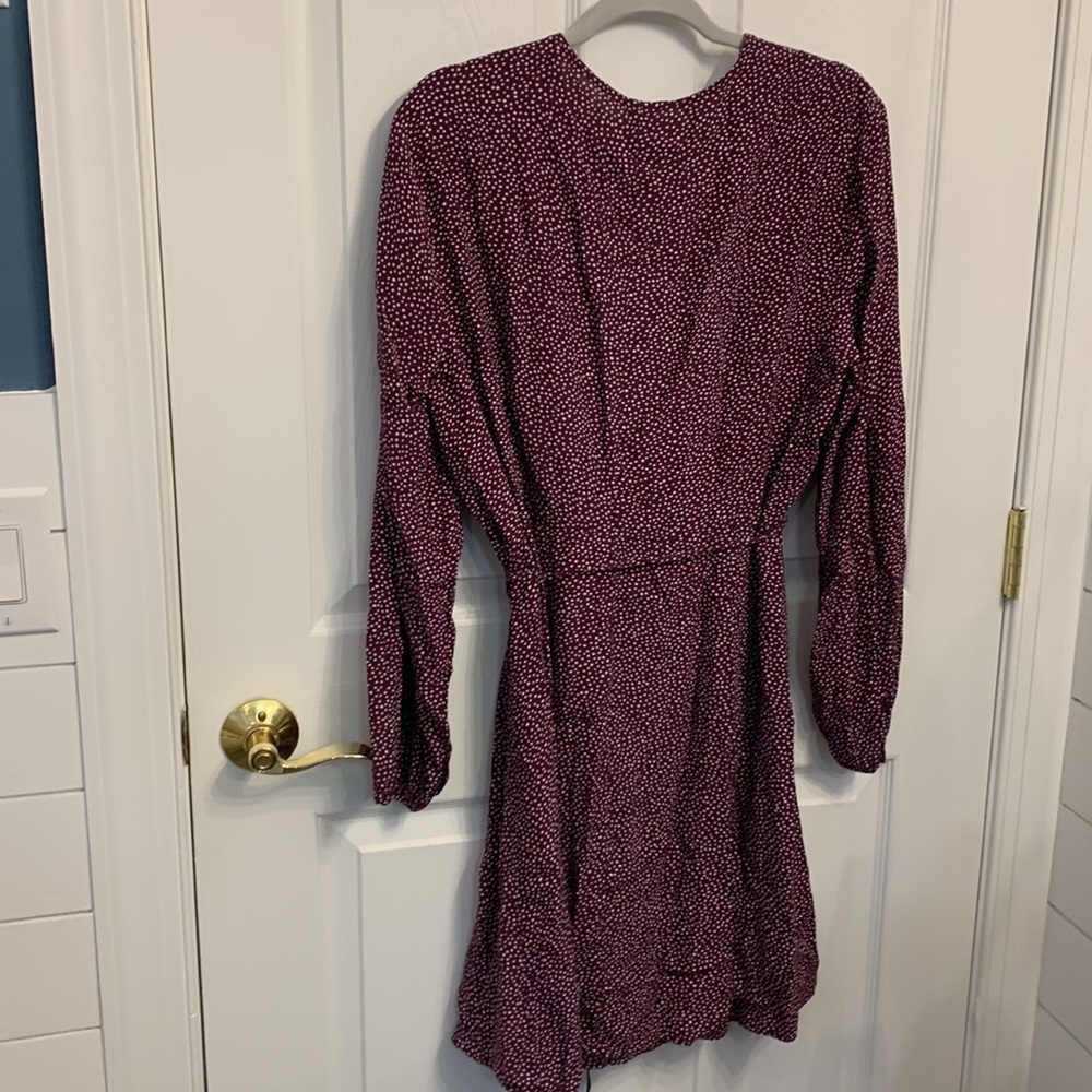 GAP NWOT maroon/white polka dot midi dress size 20 - Picture 7 of 7